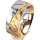 Ring 14 Karat Gelb-/Weissgold 8.0 mm diamantmatt 1 Brillant G vs 0,090ct