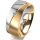 Ring 18 Karat Gelb-/Weissgold 8.0 mm l&auml;ngsmatt 1 Brillant G vs 0,025ct