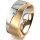 Ring 18 Karat Gelb-/Weissgold 8.0 mm sandmatt 1 Brillant G vs 0,050ct