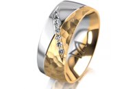 Ring 18 Karat Gelb-/Weissgold 8.0 mm diamantmatt 7...