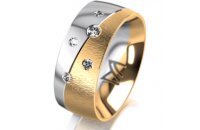 Ring 18 Karat Gelb-/Weissgold 8.0 mm sandmatt 5...