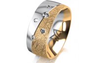 Ring 18 Karat Gelb-/Weissgold 8.0 mm kristallmatt 5...