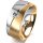 Ring 18 Karat Gelb-/Weissgold 8.0 mm l&auml;ngsmatt 1 Brillant G vs 0,090ct