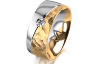 Ring 18 Karat Gelb-/Weissgold 8.0 mm diamantmatt 1...