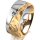 Ring 18 Karat Gelb-/Weissgold 8.0 mm diamantmatt 1 Brillant G vs 0,090ct