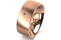 Ring 14 Karat Rotgold 8.0 mm l&auml;ngsmatt 1 Brillant G...