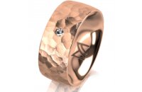 Ring 14 Karat Rotgold 8.0 mm diamantmatt 1 Brillant G vs...