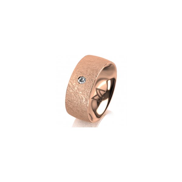 Ring 14 Karat Rotgold 8.0 mm kreismatt 1 Brillant G vs 0,050ct