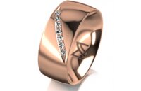 Ring 14 Karat Rotgold 8.0 mm poliert 7 Brillanten G vs...