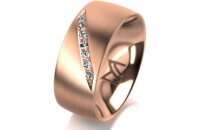 Ring 14 Karat Rotgold 8.0 mm l&auml;ngsmatt 7 Brillanten...