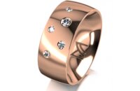 Ring 14 Karat Rotgold 8.0 mm poliert 5 Brillanten G vs...