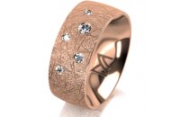 Ring 14 Karat Rotgold 8.0 mm kristallmatt 5 Brillanten G...