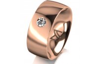 Ring 14 Karat Rotgold 8.0 mm poliert 1 Brillant G vs 0,090ct