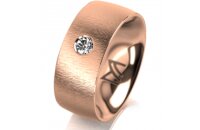 Ring 14 Karat Rotgold 8.0 mm sandmatt 1 Brillant G vs...