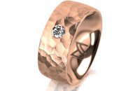 Ring 14 Karat Rotgold 8.0 mm diamantmatt 1 Brillant G vs...