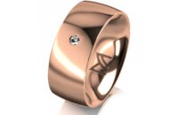 Ring 18 Karat Rotgold 8.0 mm poliert 1 Brillant G vs 0,025ct