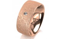 Ring 18 Karat Rotgold 8.0 mm kreismatt 1 Brillant G vs...