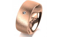 Ring 18 Karat Rotgold 8.0 mm sandmatt 1 Brillant G vs...