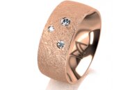 Ring 18 Karat Rotgold 8.0 mm kreismatt 3 Brillanten G vs...
