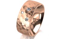 Ring 18 Karat Rotgold 8.0 mm diamantmatt 3 Brillanten G...