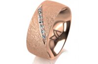 Ring 18 Karat Rotgold 8.0 mm kreismatt 7 Brillanten G vs...
