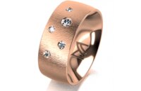 Ring 18 Karat Rotgold 8.0 mm sandmatt 5 Brillanten G vs...