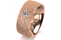 Ring 18 Karat Rotgold 8.0 mm kristallmatt 1 Brillant G vs...
