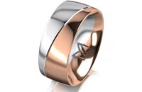 Ring 14 Karat Rot-/Weissgold 8.0 mm poliert