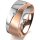 Ring 14 Karat Rot-/Weissgold 8.0 mm sandmatt 1 Brillant G vs 0,025ct