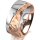 Ring 14 Karat Rot-/Weissgold 8.0 mm diamantmatt 1 Brillant G vs 0,025ct