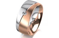 Ring 14 Karat Rot-/Weissgold 8.0 mm l&auml;ngsmatt 1...