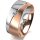 Ring 14 Karat Rot-/Weissgold 8.0 mm längsmatt 1 Brillant G vs 0,050ct