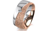 Ring 14 Karat Rot-/Weissgold 8.0 mm kristallmatt 1...