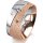 Ring 14 Karat Rot-/Weissgold 8.0 mm kreismatt 3 Brillanten G vs Gesamt 0,080ct
