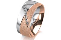 Ring 14 Karat Rot-/Weissgold 8.0 mm kreismatt 7...