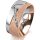 Ring 14 Karat Rot-/Weissgold 8.0 mm kreismatt 7 Brillanten G vs Gesamt 0,095ct