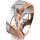 Ring 14 Karat Rot-/Weissgold 8.0 mm diamantmatt 7 Brillanten G vs Gesamt 0,095ct