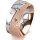 Ring 14 Karat Rot-/Weissgold 8.0 mm kreismatt 5 Brillanten G vs Gesamt 0,115ct