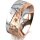 Ring 14 Karat Rot-/Weissgold 8.0 mm diamantmatt 5 Brillanten G vs Gesamt 0,115ct