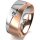 Ring 14 Karat Rot-/Weissgold 8.0 mm l&auml;ngsmatt 1 Brillant G vs 0,090ct