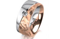 Ring 14 Karat Rot-/Weissgold 8.0 mm diamantmatt 1...
