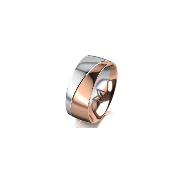 Ring 18 Karat Rot-/Weissgold 8.0 mm poliert