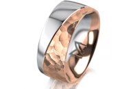 Ring 18 Karat Rot-/Weissgold 8.0 mm diamantmatt