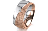 Ring 18 Karat Rot-/Weissgold 8.0 mm kristallmatt 1...
