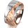 Ring 18 Karat Rot-/Weissgold 8.0 mm diamantmatt 1 Brillant G vs 0,050ct