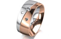 Ring 18 Karat Rot-/Weissgold 8.0 mm poliert 3 Brillanten...