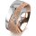 Ring 18 Karat Rot-/Weissgold 8.0 mm kristallmatt 7 Brillanten G vs Gesamt 0,095ct