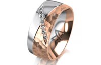 Ring 18 Karat Rot-/Weissgold 8.0 mm diamantmatt 7...