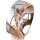Ring 18 Karat Rot-/Weissgold 8.0 mm diamantmatt 7 Brillanten G vs Gesamt 0,095ct