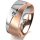 Ring 18 Karat Rot-/Weissgold 8.0 mm sandmatt 1 Brillant G vs 0,090ct
